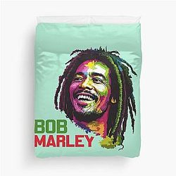Pixel Art Bob Marley Portrait Duvet Cover