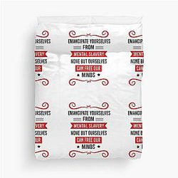 Emancipate Yourself from Mental Slavery - Bob Marley Song Quote Duvet Cover