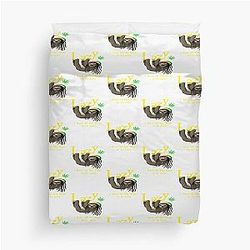 Lazy like a Sloth with BOB Marley Hat & Bob hair- Perfect Gift Duvet Cover