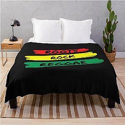 Roots Rock Reggae - Bob Marley T-Shirt Throw Blanket