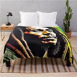 Bob Marley Graffiti Style Throw Blanket