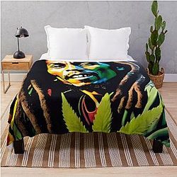 Bob Marley Graffiti Blanket