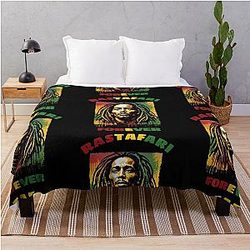 Rastafari Bob Marley Throw Blanket