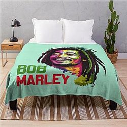 Pixel Art Bob Marley Throw Blanket