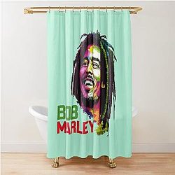 Arte de pixel Bob Marley Cortina de chuveiro de retrato