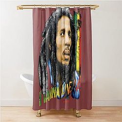 Bob Marley Pixel Reggae Música Duche Cortina