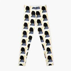 Silhouette of Bob Marley with Textures Perfect Gift Leggings