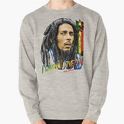 Bob Marley ピクセルレゲエプルオーバースエットシャツ
