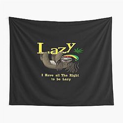Lazy 같은 Sloth 와 Bob Marley 모자 & 밥 머리 Tapestry