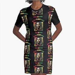 ラスタファリ Bob Marley グラフィックTシャツドレス