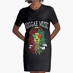 Bob Marley Music Perfect Graphic T-Shirt Dress