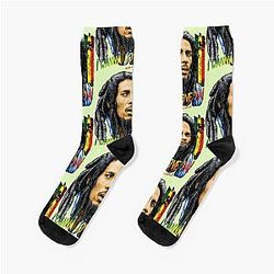 Bob Marley ピクセルレゲエ音楽ソックス