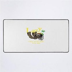 Lazy Like a Sloth with Bob Marley Hat & Bob Hair Perfect Gift Desk Mat