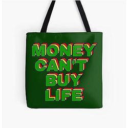 Money can't buy happiness Bob Marley All Over Print Tote Bag