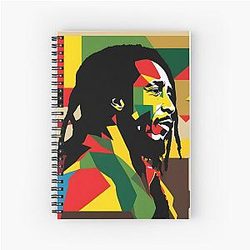 Bob Marley Abstract Spiral Notebook