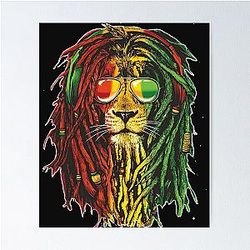 Bob Marley Rastafarian Lion Reggae Lover Poster