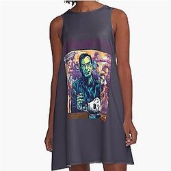 Retro Vintage Bob Odenkirk Movie Fan A-Line Dress