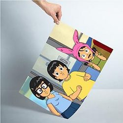 Bob's Burgers Posts - Bobs Burgers Characters Print Wall Art Poster Seide Stoff