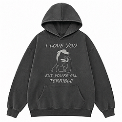 Comfort Colors Bob Belcher Hoodie: I Love You But You're Terrible Bob's Burgers Hoodies