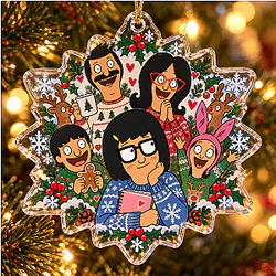 Belcher Family Holiday Snowflake Ornament NTT0710 Bob's Burgers Decoration