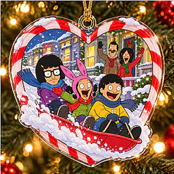 Belcher Kids Christmas Sled Ride Ornament NTT0710 Bob's Burgers Decoration