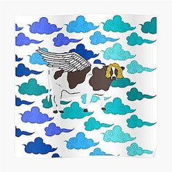 Bob's Burgers Plakate - Bob's Burgers Moolisa Sacred Cow Clouds Fan Art Poster
