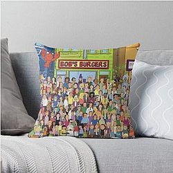 Bob's Burgers Pillows - Bob's Burgers Character Collage Throw Pillow Cover