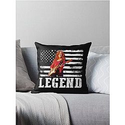 Distressed American Flag Bonnie Raitt Music Legend Throw Pillow