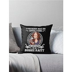Everybody Has An Addiction Mine Just Happens To Be Bonnie Raitt Vintage Throw Pillow