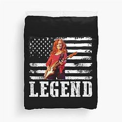 Distressed American Flag Bonnie Raitt Music Legend Duvet Cover