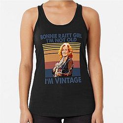 Retro Bonnie Raitt Girl I'm Not Old I'm Vintage  Racerback Tank Top