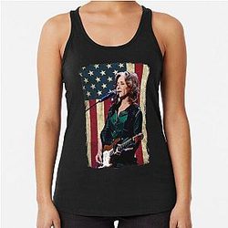 Vintage American Flag Bonnie Raitt Legend Racerback Tank Top