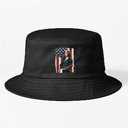 Vintage American Flag Bonnie Raitt Legend Bucket Hat