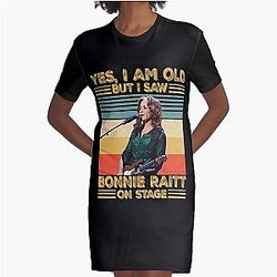 Retro Yes I'm Old But I Saw Bonnie Raitt On Stage Graphic T-Shirt Dress