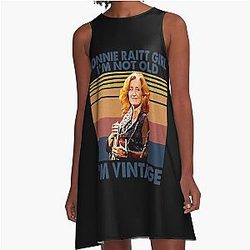 Retro Bonnie Raitt Girl I'm Not Old I'm Vintage  A-Line Dress