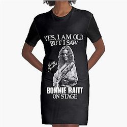 Yes I'm Old But I Saw Bonnie Raitt On Stage Graphic T-Shirt Dress