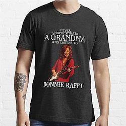 Vintage Never Underestimate A Woman Who Listens to Bonnie Raitt Essential T-Shirt