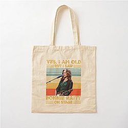 Retro Yes I'm Old But I Saw Bonnie Raitt On Stage Cotton Tote Bag
