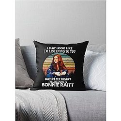 I May Look Like I'm Listening To You Bonnie Raitt Vintage Throw Pillow