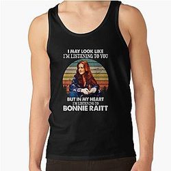 I May Look Like I'm Listening To You Bonnie Raitt Vintage Tank Top