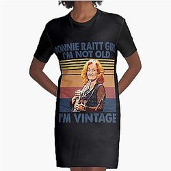 Retro Bonnie Raitt Girl I'm Not Old I'm Vintage  Graphic T-Shirt Dress