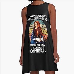 I May Look Like I'm Listening To You Bonnie Raitt Vintage A-Line Dress