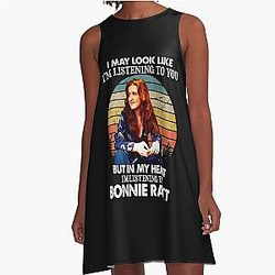 I May Look Like I'm Listening To You Bonnie Raitt Vintage A-Line Dress