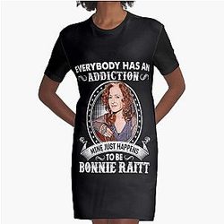 Everybody Has An Addiction Mine Just Happens To Be Bonnie Raitt Vintage Graphic T-Shirt Dress