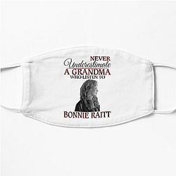 Never Underestimate a Grandma who listens to Bonnie Raitt Flat Mask