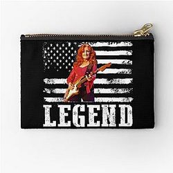 Distressed American Flag Bonnie Raitt Music Legend Zipper Pouch