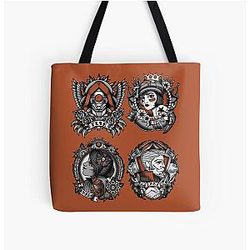 Estilo de Tatuagem de 1920 Borderlands 3 Esquadrão laranja todo sobre impressão Tote Bag