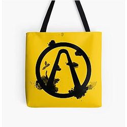 Vault Logo Schwarz - Borderlands Alle über Print Tote Bag