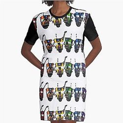 Borderlands Claptrap Rainbow - Horizontal Graphic T-Shirt Dress