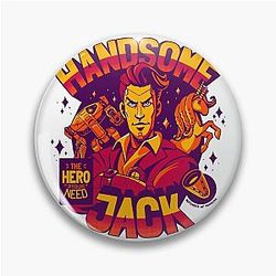 Knappe Jack is de held die je nodig hebt. Borderlands fan kunst, warme kleuren Pin